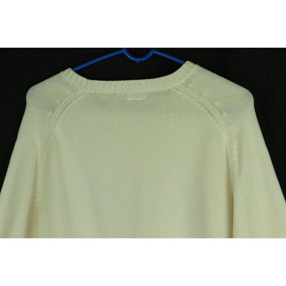 St. John's Bay Cotton Sweater Mens Large Ivory Long Sleeve Knit - Picture 3 of 6